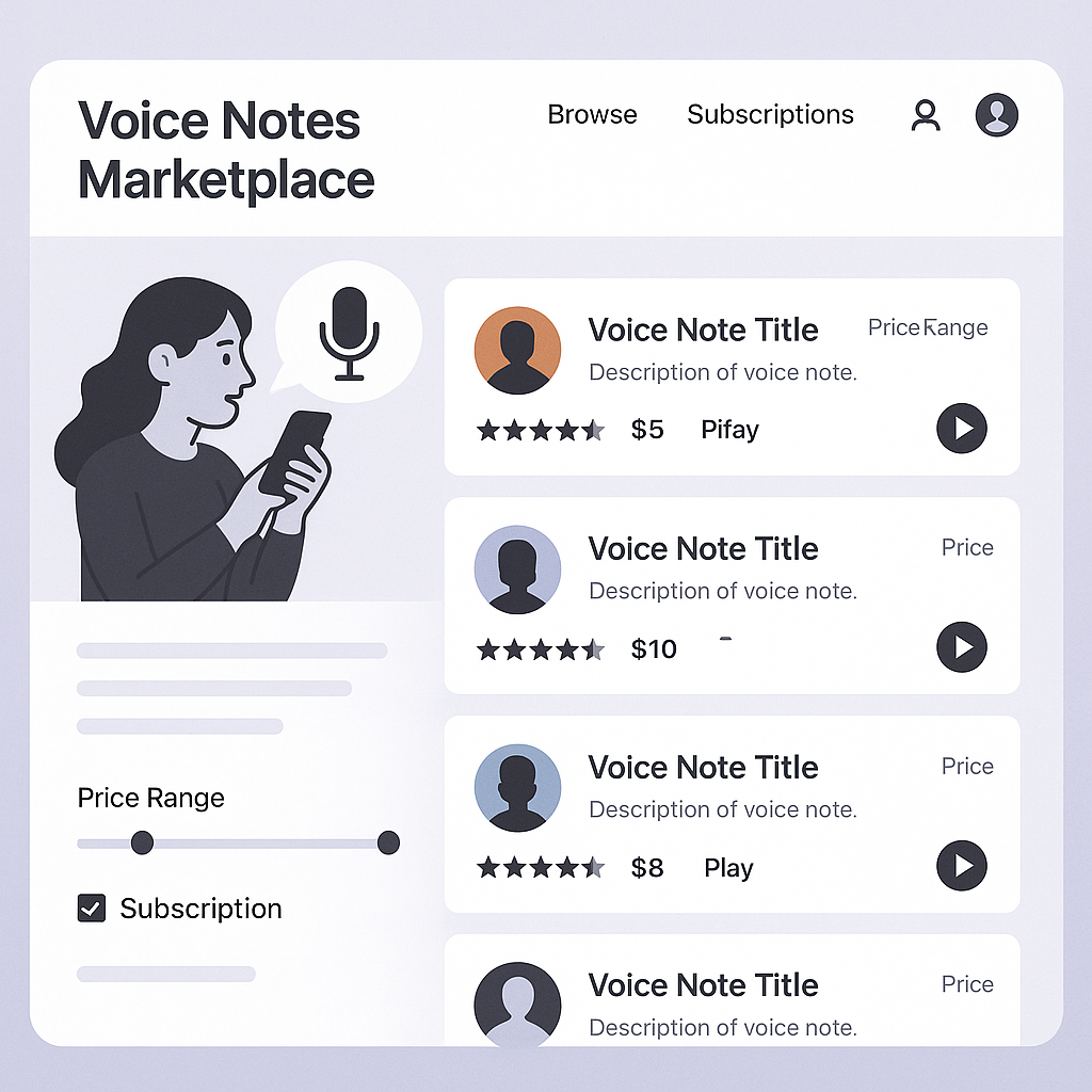 Voice Notes Marketplace